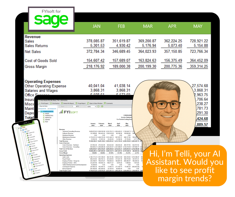 financial reporting for Sage