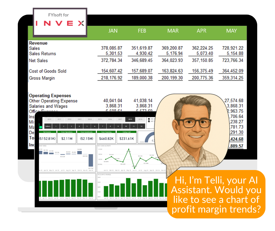 financial reporting for invera with AI assistance